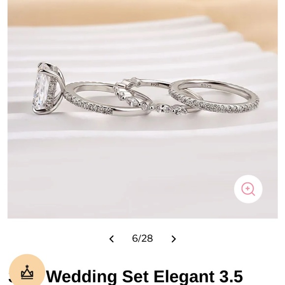 Maxine Jewelry - Elegant Silver Wedding Ring Set